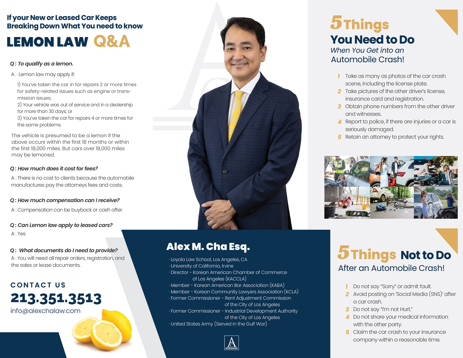 Personal Injury and Lemon Law FAQs pamphlet