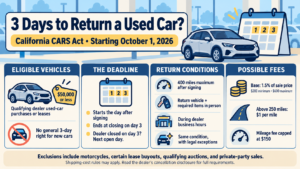 dealership hidden fees- 3 days to return