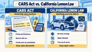 dealership hidden fees- cars act vs lemon law
